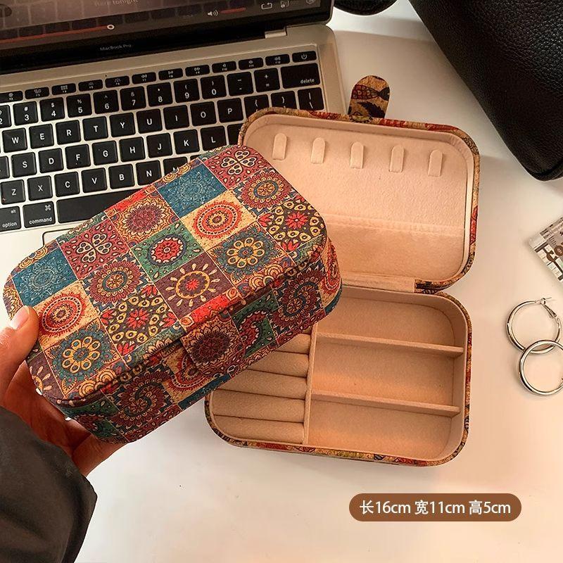 WEINEED Retro Cork Portable Jewelry Box, for Storing Earrings, Rings and Necklaces