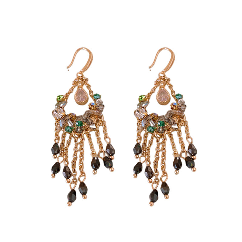 Zirconia Drop Tassel Earrings, Bohemian Vintage Ear Hooks