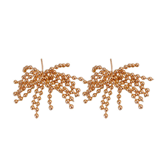 Genuine Gold Plated Silver Pin Earrings, Firework Tassel Earrings