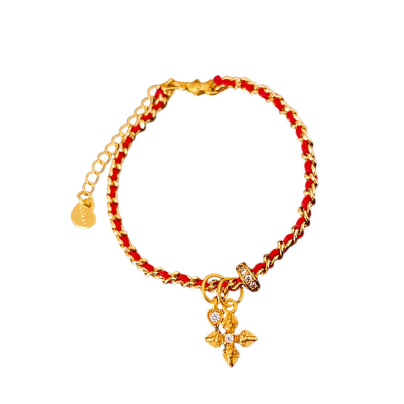 Genuine Gold Plated Zirconia Bracelet, Love Cross Bracelet