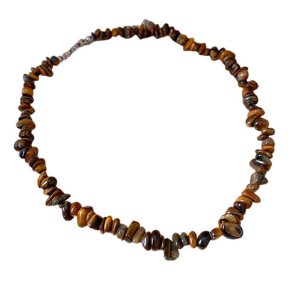 Murad Faux Tiger Eye Necklace, Vintage Sweater Chain