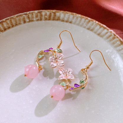 New Chinese Flower and Leaf Shape Earrings, Geometric Earrings