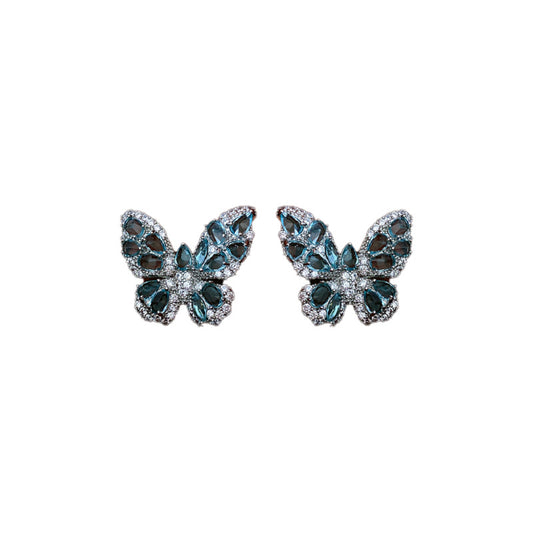 Zirconia Butterfly Earrings, Niche Design Earrings - Several Color Available