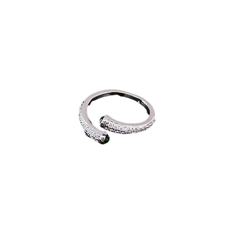 New Zirconia Ring, Geometric Open Ring, Ins Index Ring