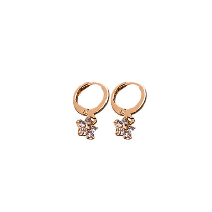 Zirconia Flower Earrings, Niche Earrings