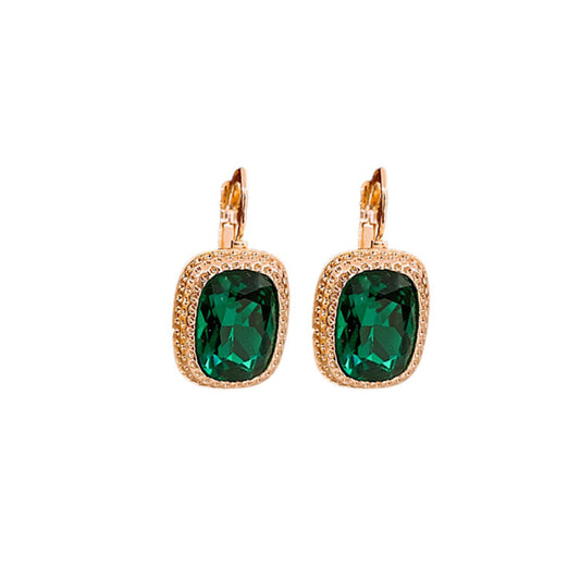 Diamond Emerald Square Earrings