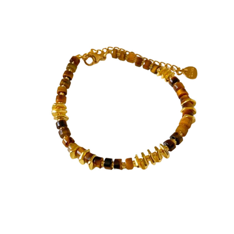 Murad Tiger's Eye Bracelet, Circle Irregular Bracelet, Vintage Bracelet