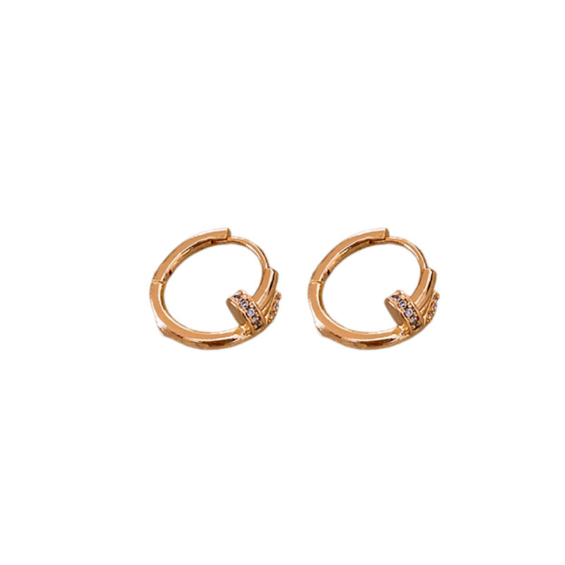 Zirconia Stud Circle Earrings