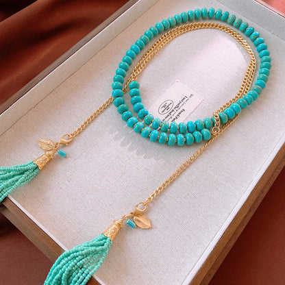 Diamond Multi-Wear Tassel Necklace, Vintage Design Collarbone Chain