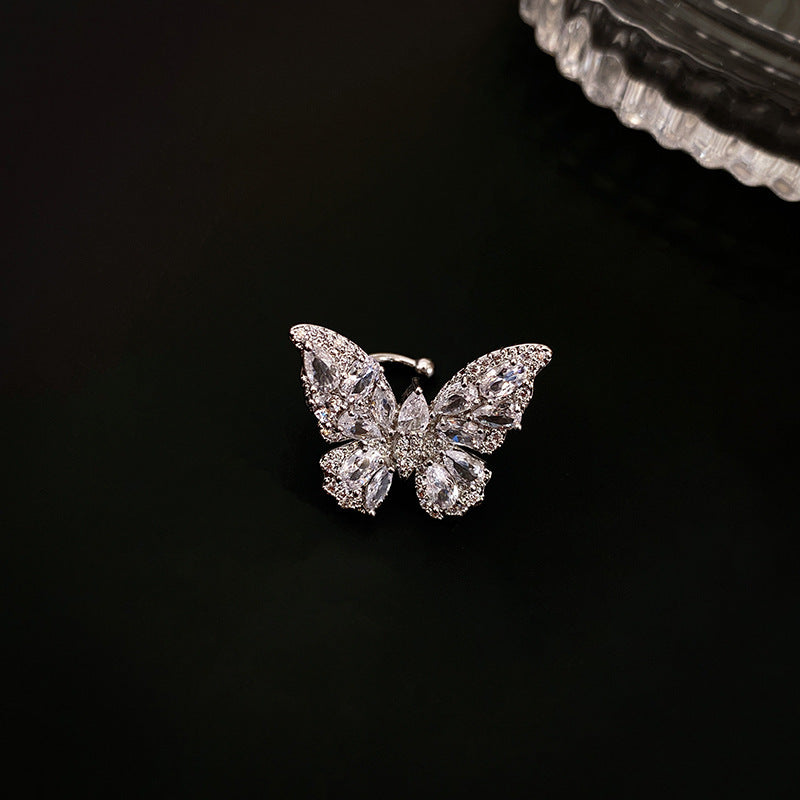 Zirconia Butterfly Earrings, Niche Design Earrings - Several Color Available